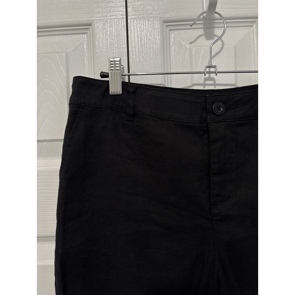 NYDJ Black Linen Blend Bermuda Shorts NWT Size 4 - Picture 2 of 9